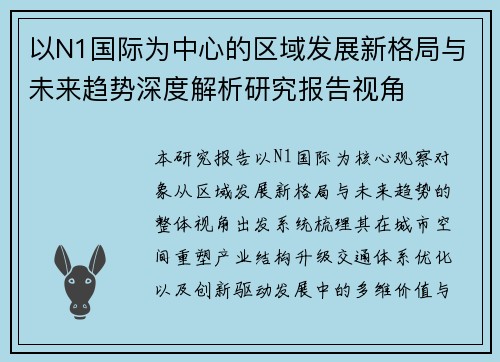 以N1国际为中心的区域发展新格局与未来趋势深度解析研究报告视角